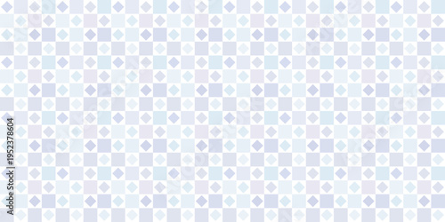 Pastel blue cool tone geometric abstract mosaic seamless vector pattern checked background