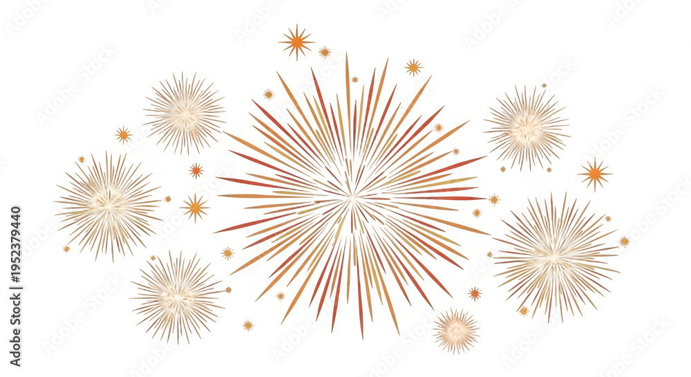 Obraz premium Colorful Fireworks Burst In Night Sky Display.