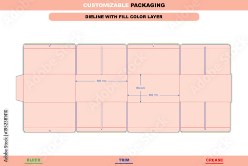 Cardboard folding display box dieline design for retail customizable product presentation high quality premium custom printable packaging die line ready for print production