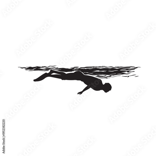 vector illustration of a person diving