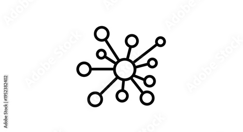 Abstract Network Connection, Molecule, or Data Hub Icon