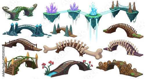 Whimsical and Fantasy Bridges Collection A Diverse Assortment of Enchanted Crossing Designs