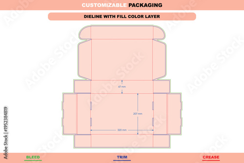 Gift box flip top mailer dieline retail presentation editable modern carton packaging mockup structure accurate professional customizable branding box die line