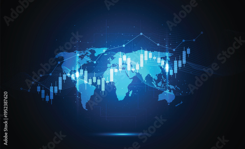 Business trading candle stick graph chart of stock market investment on white background design. Bullish point, Trend of graph. Vector illustration