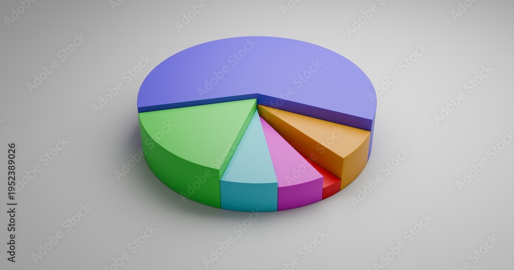 Obraz premium Clean minimalist 3d pie graph for infographic design and statistics