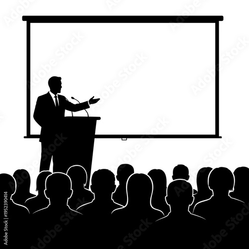 Businessman Giving Presentation to Audience.