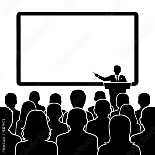 Businessman Giving Presentation to Audience.