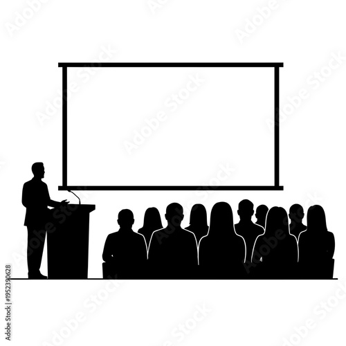 Business Presentation to Audience in Meeting Room.