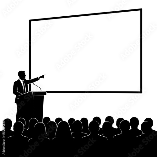 Businessman Giving Presentation to Audience.