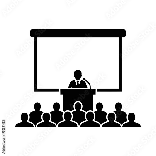 Businessman Giving Presentation to Audience.