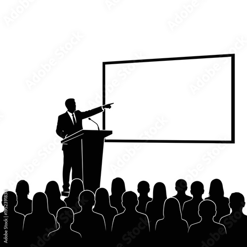 Businessman Giving Presentation to Audience.
