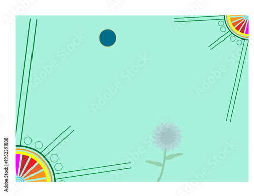 abstract background with flowers and butterflies