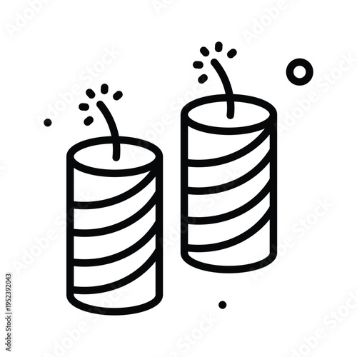 A trendy line icon of firecracker, prank explosion