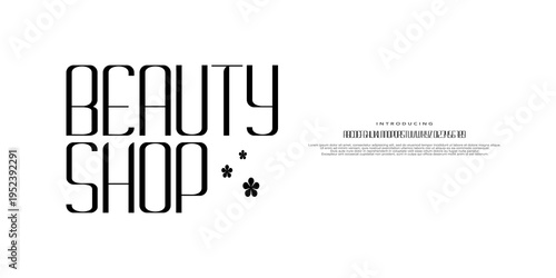 BeautyShop Font, Slim elegant condensed font with stylish beauty look, perfect for salon branding, fashion logos and cosmetic design.Uppercase,Number