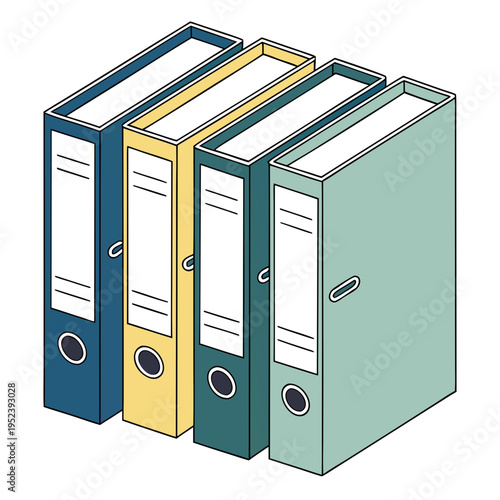 Four ring binders in various colors for organization with ring binder