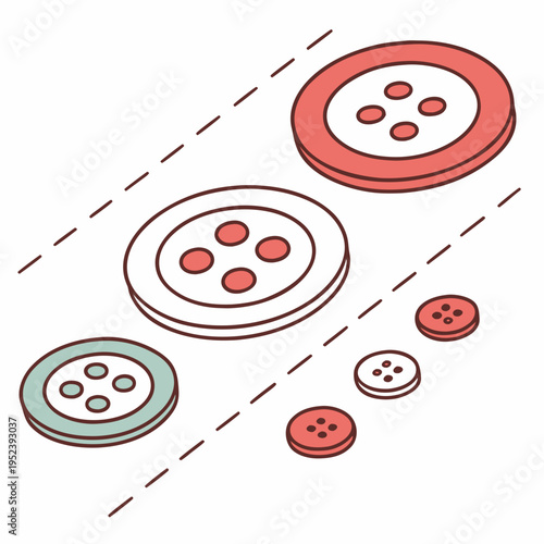 Set of sewing buttons in various sizes and colors