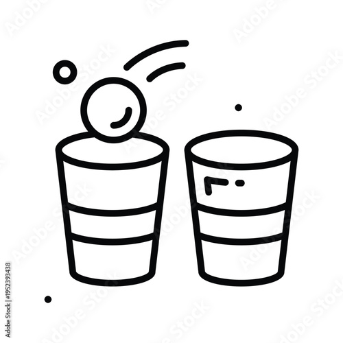 A captivating line icon representing beer pong party game