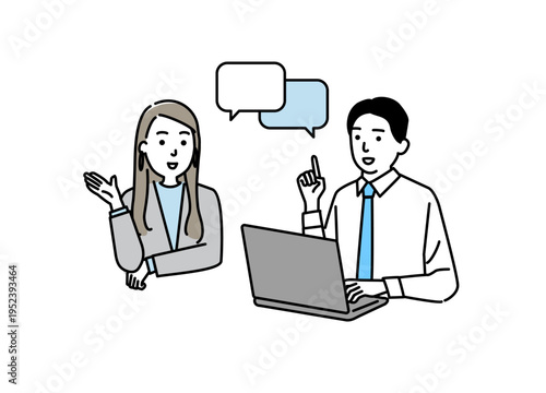 ビジネスシーン　若い男女