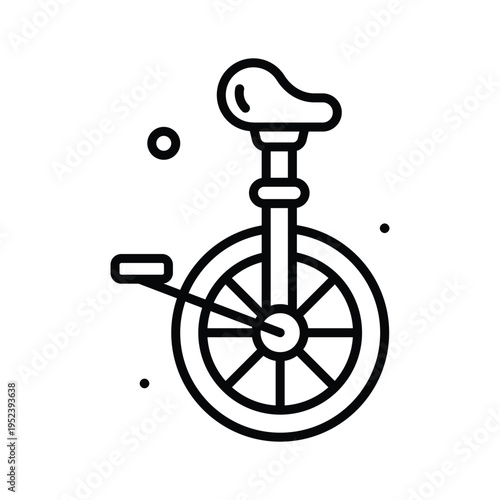 Visually engaging line icon of circus unicycle performance