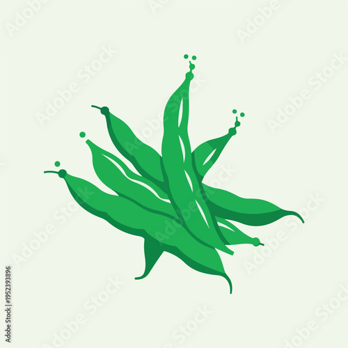 Green leaves with pointed tips cluster.