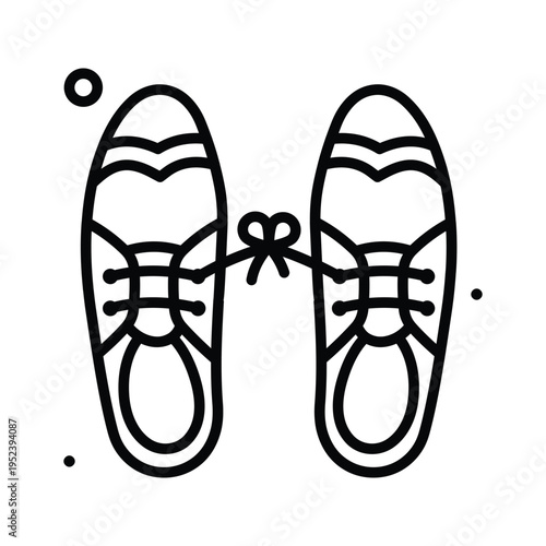 Premium line icon representing funny shoes prank concept