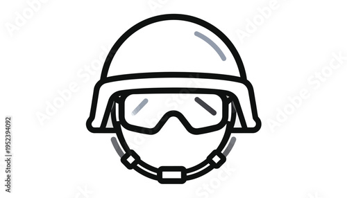 Military Helmet Icon Symbolizing Protection and Defense