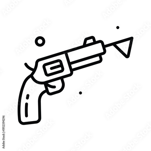 An editable line icon of toy gun prank prop