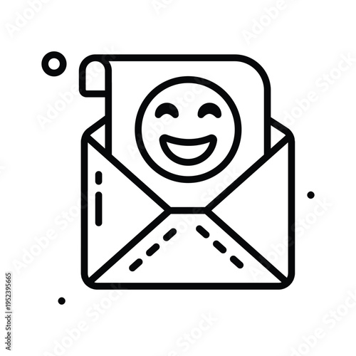 Check out this line icon representing april fools prank mail