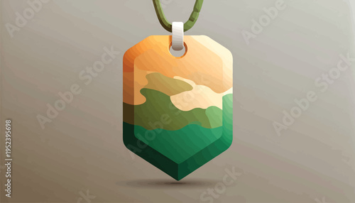 Unique abstract pendant necklace with a nature-inspired design, a vibrant and artistic accessory