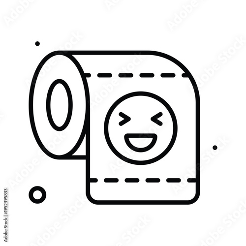 Trendy line icon of tissue roll used for prank joke