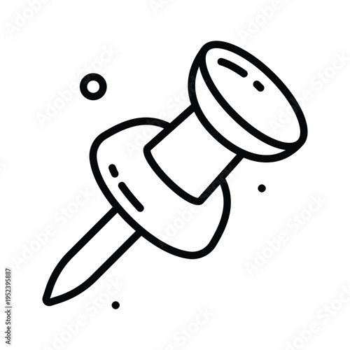 Easy to edit line icon of push pin office stationery