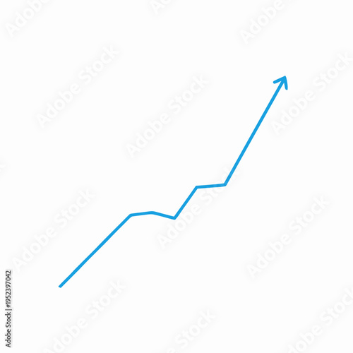 Line graph illustrating upward trend and progress over time, indicating growth and positive financial performance