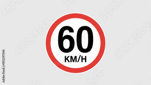 Speed Limit 60 Circular Sign