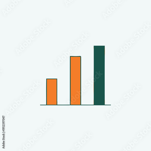 Clean bar chart vector graphic visualizing data, growth, and progress. Ideal for illustrating statistical analysis, business performance, and market trends