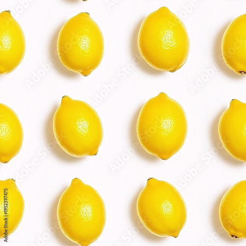 Seamless lemon pattern design studio setting digital artwork bright yellow top-down view