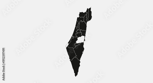 Map of Israel with Jerusalem highlighted in white, political divisions shown.