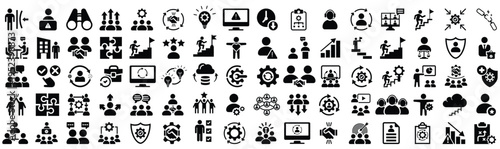 Black and white business on white background symbols