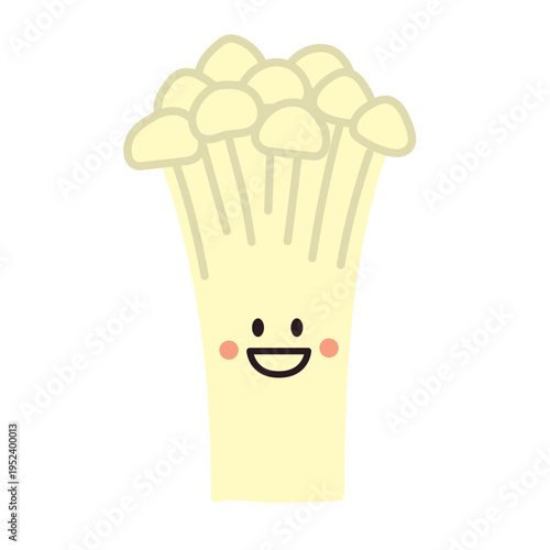 可愛いえのき茸のキャラクターイラスト