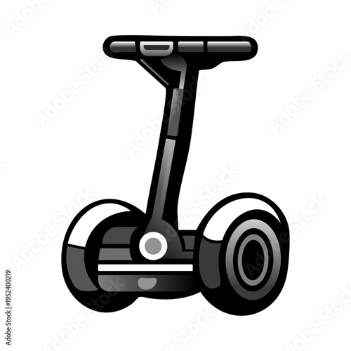 Electric scooter minimal dark icon. Clean modern transport illustration isolated on white background for mobility and urban applications.
