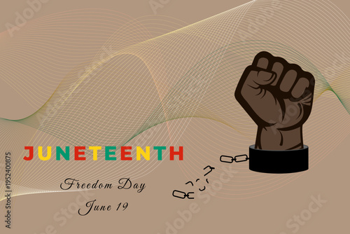 Juneteenth Freedom Day, June 19. Template, poster, greeting card, banner, wallpaper, printing.