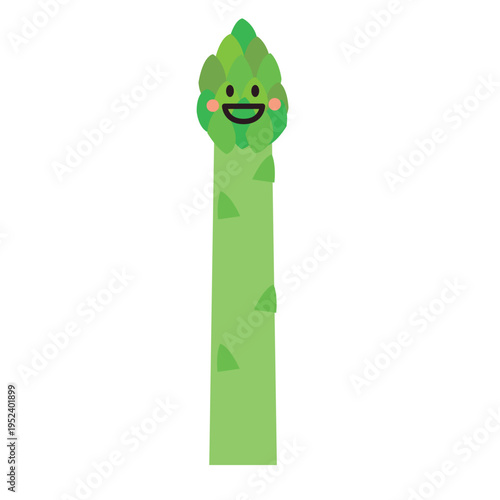 可愛いアスパラガスのキャラクターイラスト