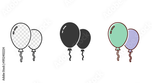 Colorful balloons float in the air with various designs and patterns