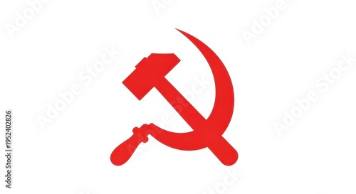 Red hammer and sickle communist symbol