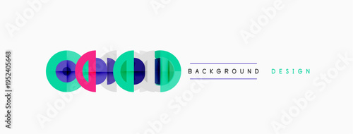 Abstract colorful circles, lines create modern design. Background elements suggest creativity, innovation, visual appeal.