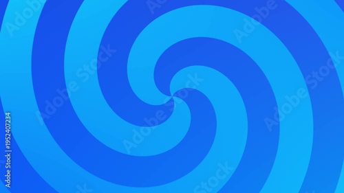 Blue simple hypnotic spiral background, geometric animation