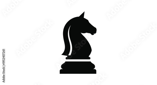 Black knight chess piece depicted in a striking silhouette