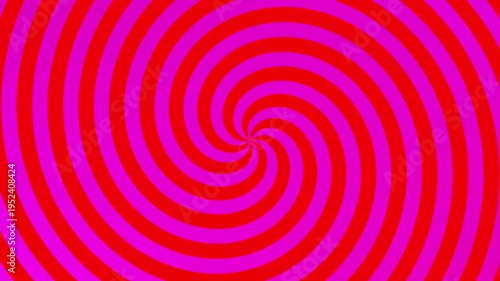 Pink and red simple hypnotic spiral background, geometric animation