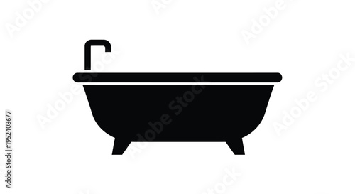 Simple black bathtub design with a clean modern silhouette