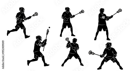 Lacrosse Player Silhouettes: Action Poses, Game Moves, and Athleticism