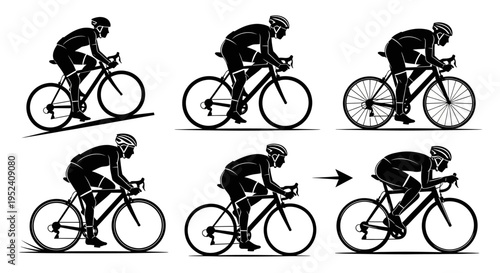 Cyclist's Dynamic Poses: Sequence of Motion and Technique in Cycling